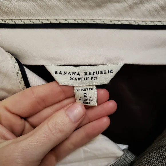 Banana Republic Gray Plaid Martin Fit Wool Blend Lined Trouser Pants - Picture 8 of 9